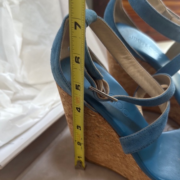 “Jimmy Choo” Women’s Wedge Sandals in Blue Suede pre-owned Size: 35 - Picture 6 of 14